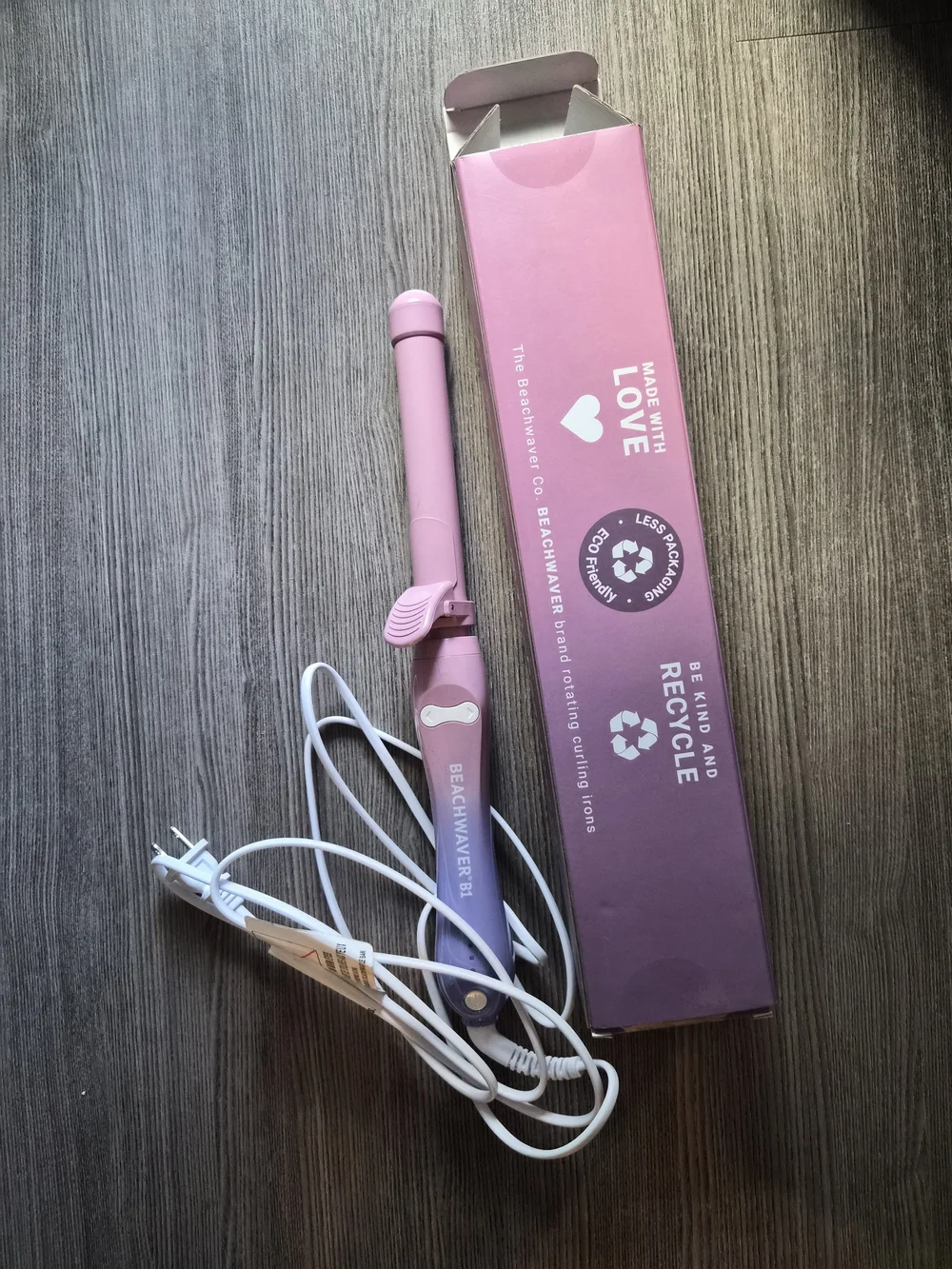 Pink Auto Rotating Curling Iron - Beachwaver B1